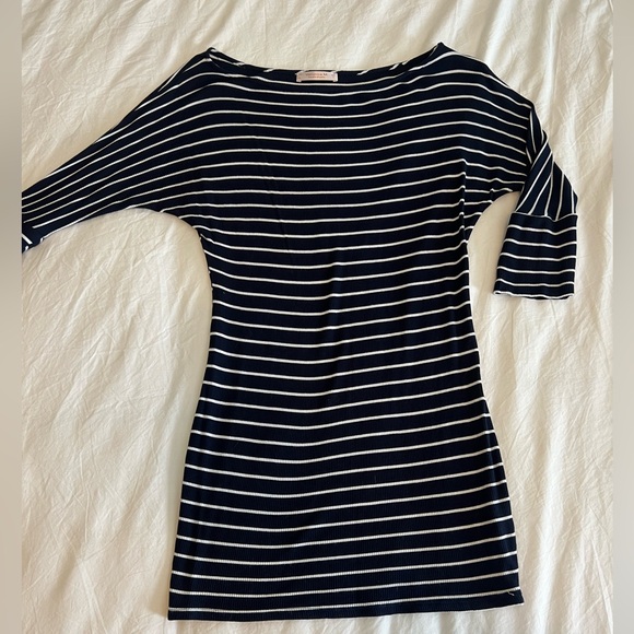 Navy and white striped dress - Picture 1 of 2